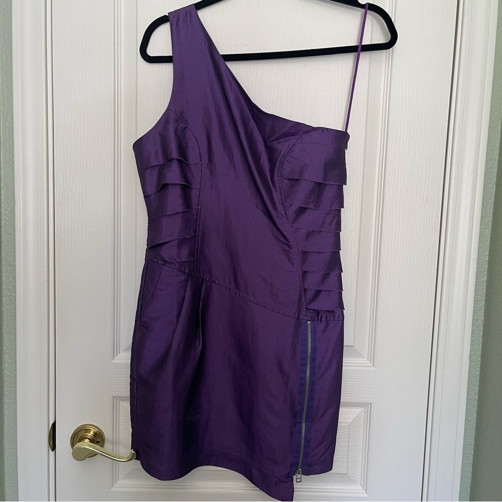 Purple One Shoulder Mini Dress Nuxx Size P